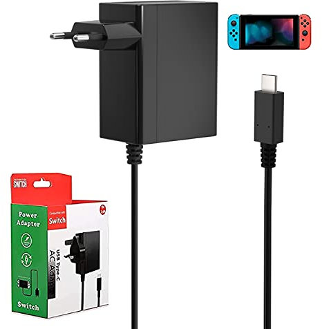 Newding Netzteil Kompatibel mit Switch Lite, 15V 2.6A AC Adapter Ladegerät für Docking Station, USB C Stromkabel Unterstützt TV-Modus, Gilt für Switch OLED und Pro Controller