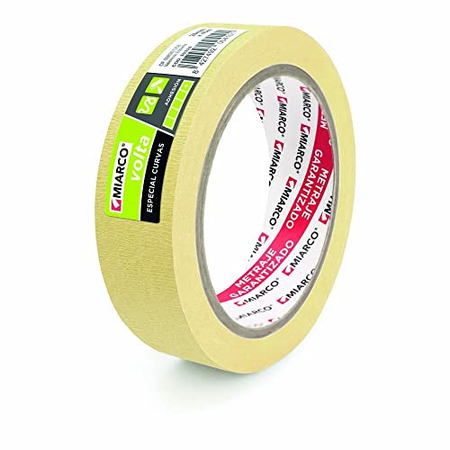 MIARCO 30713 - Cinta de enmascarado especial curvas Krepp Volta Curvas- EXPOSITORA 48mm x 20m