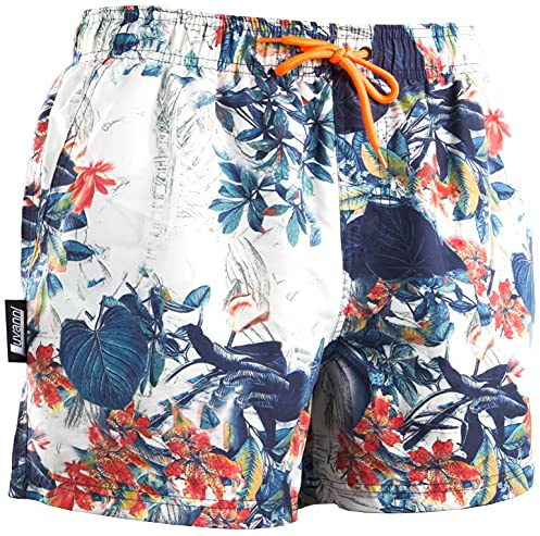 Luvanni Badbyxor för män snabbtorkande badshorts 29 med dragsko strandshorts boardshorts badbyxor män med mönster djungelblad blommor tropisk