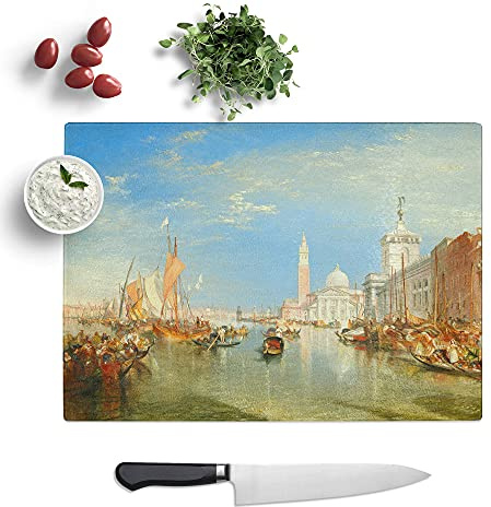 The Dogana and San Giorgio Maggiore by Joseph Mallord William Turner - Textured Chopping Board - Worktop Saver - Cutting Board - Heat Resistant, Shatterproof and Hygenic - 39 x 28.5 cm