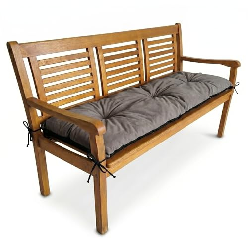 4L Textil Bankauflage Outdoor Gartenbankauflage Hollywoodschaukel | 100x40cm | Braun | Ohne/Mit Rückenlehne | Sitzkissen | Bankkissen | Gartenstuhlauflagen
