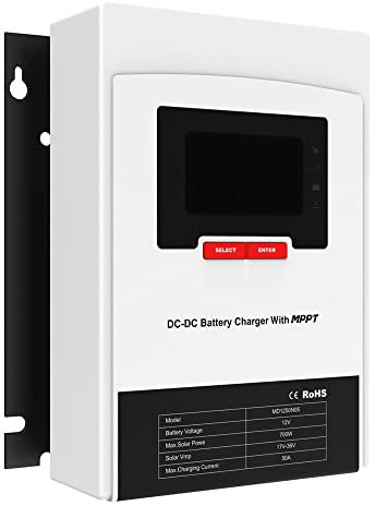 PMSUN Caricatore MPPT da 12 V, 30 A, 400 W, per batterie gel, AGM e al litio, intelligente e piccolo, con 3 livelli di carica, per roulotte, auto, barche, yacht.