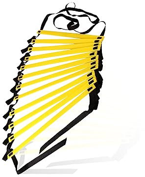 wisoolkic Trainingsleiter mit Tragetasche Speed ​​Ladders Professional Drills Equipment, Gelb, 4M