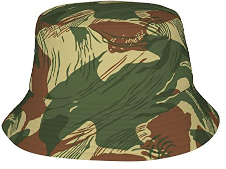 XVBCDFG Fashion Bucket Hat Sommer Fischermütze Reise Eimer Strand Sonnenhut, Rhodesian Camo, One size