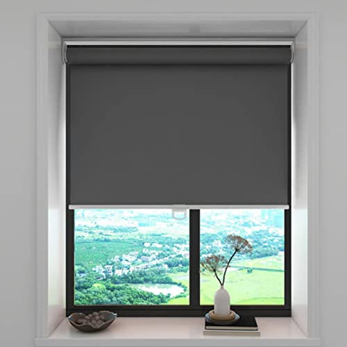Wasserdichte Rollos,Schnurlose Feder Verdunkelungsvorhang,Lichtfilternde Jalousien-Fensterschirme,Einziehbarer Sonnenschutz Isolierung Fensterrollos,für Büro,Badezimmer,A-W60xH120cm(24*47in)