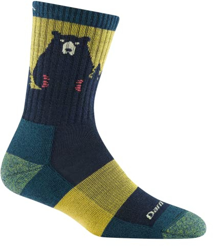 Darn Tough Vermont Women's Bear Town Micro Crew Lightweight with Cushion Sock (Style 1970) - Dark Teal, Medium, Dark Teal, M