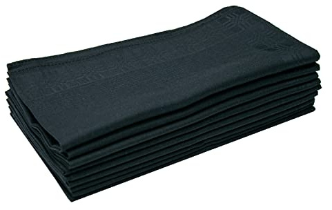 LACS Handkerchiefs Men's Luxury Black 100% Cotton Handkerchiefs Black Hankies