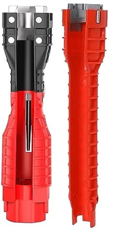 Drehmomentschlüssel, Waschbecken-Installer, Gerinne-Schraubenschlüssel, Sanitär-Sockel, professionelles Reparaturwerkzeug, Universal 8 in 1/18 in 1 Wasserhahnschlüssel, Multi-Doppelkopf (Farbe: 18 i