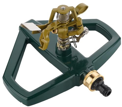 Metal Pulsating Sprinklers with Metal Base, Pulsating Impact Sprinkler Heavy Duty Zinc Alloy Pulsating Impact Sprinkler 360 Degree for Lawn Yard Garden