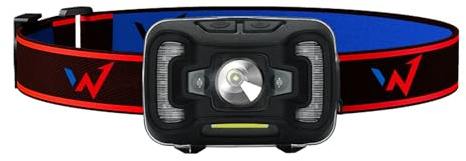 W Wonder Full Energy – Lampe Frontale LED Rechargeable 3000 LM – Capteur de Geste, 5 Modes, IP44, Inclinaison 45°, Batterie 1800mAh, Confort Réglable – Pour Trail, Camping, Travaux, Urgences