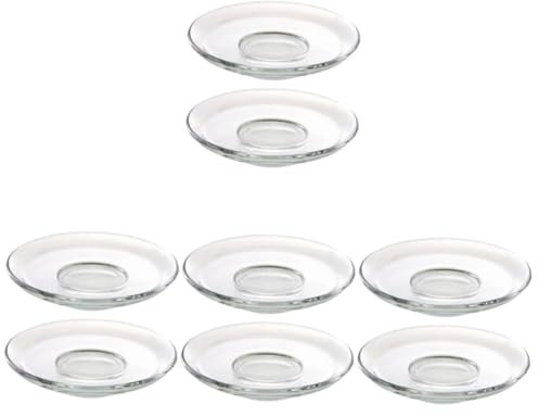 Cabilock 4 Ensembles Soucoupe En Verre Soucoupe Ronde Transparente Soucoupe À Café Soucoupe À Collation Petit Plat Soucoupe Petit Plateau À Thé Plateau Cafe Boire Réutilisable 2 Pièces * 4