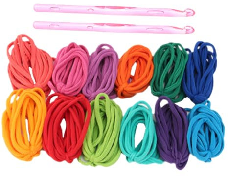 DIYEAH 4 Ensembles Cordon Élastique Tressé Métier à Tisser à L'infini Kit Métier à Tisser Tissage D'élastiques Métier à Boucles De Maniques En Coton Se Profile Enfileur Plastique