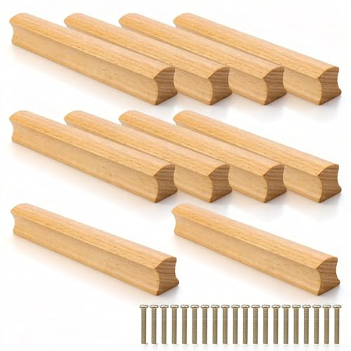10 Stück Schrankgriffe, Möbelgriffe, Holzgriffe für Schränke aus Holz