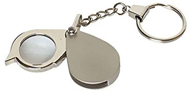 Lente d'ingrandimento pieghevole 8X con portachiavi tascabile giornaliero mini lente d'ingrandimento portatile