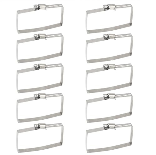 Lot de 10 colliers de serrage carrés en acier inoxydable 304 100 x 75 mm