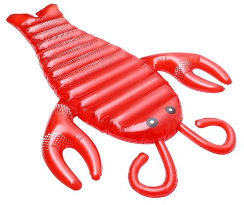 MOLUCKFU Aufblasbare Schwimmmatte Hummerform PVC Wasserliege Schwimmtiere Pool Party Schwimmdeko Outdoor Sommer Poolzubehör Leicht
