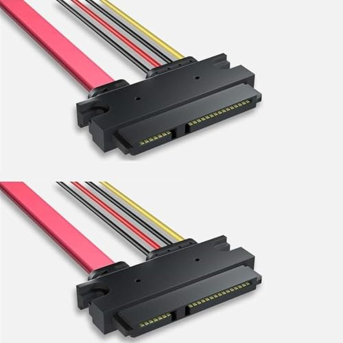 AYMBH Cable de extensión SATA de 22 pines hembra a hembra, adaptador de datos de alimentación ATA serie 7+15 para HDD SSD, cable conector de unidad SATA flexible y delgado