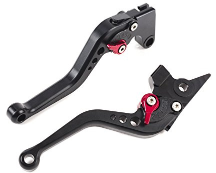 YJS MOTO Frenos y Embrague CNC Corto Palanca Ajustable Aluminio Compatible con Sport Bike YAMAHA FZ6 FAZER FZ1 FAZER FZ6R XJ6 DIVERSION FZ8 MT-07 MT-09/SR/FZ9 un par(F16/Y688) SPL077
