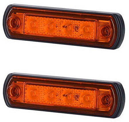 BUL BARS 2 x 4 SMD LED Orange Begrenzungsleuchte Seitenleuchte 12V 24V mit E-Prüfzeichen Positionsleuchte Auto LKW PKW KFZ Lampe Leuchte Licht Gelb Universal