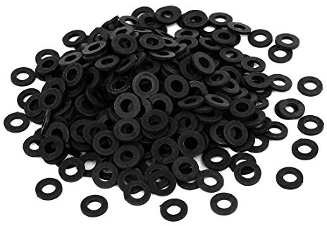 sourcing map 400 Stück Nylon Unterlegscheiben M4 8mm Außendurchm. | 4mm Innendurchm., 1.2mm Dicke, für Wasserschlauch Wasserhahn