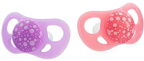 Twistshake Baby-Schnuller – 2er-Pack | Kieferorthopädische Form | Ultraleicht | Weicher Silikonsauger | BPA-frei | Geeignet für Babys im Alter von 0–6 Monaten | Rosa Lila