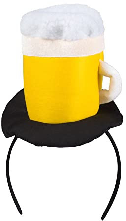 Boland 54244 – Serre-tête Prost, diadème avec verre à bière, accessoire pour fête populaire, costume, carnaval, fête à thème, jaune