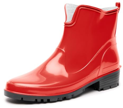 Ladeheid Botines de Agua en PVC para Mujer Botas de Lluvia Botines Impermeables de Caucho Zapatos de Goma Mujeres Botas para Primavera Wellington Boots Botas Cortas LA-930