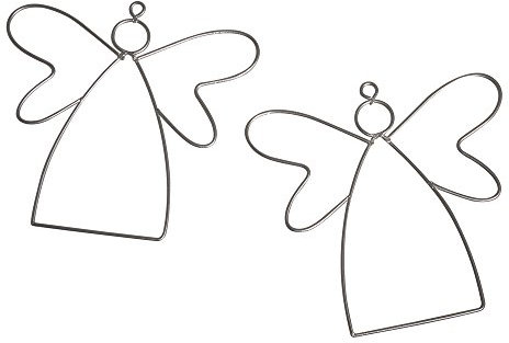 RAYHER HOBBY Rayher 24095000 Draht Engel, 13 x 12 cm, 2 Stück, Engel aus Metalldraht, Drahtengel, Form zum Umwickeln, Basteln, Dekorieren, Silber