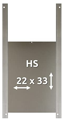 HS-Set – Alu-Hühnertür/Hühnerklappe, Größe S, 22x33cm, inkl. Marder-Schutzschiene, Verbinder