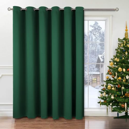 BGment Modischer Schiebetürvorhang 305,8 x 244,8 cm, breit, Thermo-Verdunkelungsvorhänge, Raumteiler, Fenstervorhang, 1 Paneel, Smaragd, 244 cm Länge x Breite 308 cm