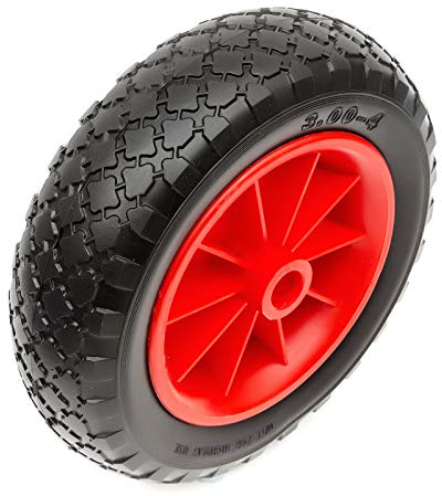 Plastic Red Wheel PU Solid Puncture Proof Tyre 10 Inch 260x85 130kg Wheelbarrow