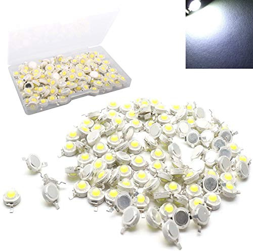 RUNCCI-YUN 100 Pz 1W Chip ad Alta Potenza LED, Super Bright Intensity SMD Emettitore di Luce Componenti Lampadina a diodi Apparecchi di Illuminazione a LED, per Proiettore Spotlight