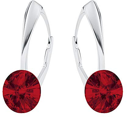Panda-Jewellery Ohrringe Silber 925 Hängend - mit Anhänger und Kristallen - Wählen Sie Ohrringe Hängend - elegante und moderne Schmuck für Sie - Wetten Sie Auf Silber Ohrringe Damen (Light Siam)