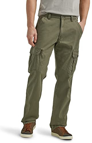 Wrangler Authentics Pantaloni Cargo Elasticizzati da Uomo con vestibilità Comoda, Oliva, 38W x 32L