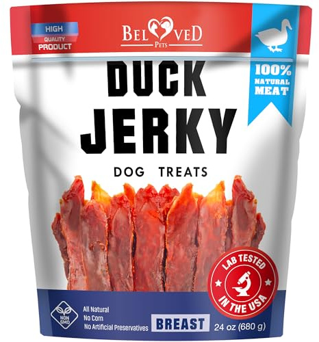 Dog Treats Duck Jerky 1.5 LB – Dog Food & High Protein Chews for Large, Medium & Small Breeds – Natural Healthy Training Strips & Snacks – Human Grade Real Meat – Grain Free, Rawhide Free, Bulk Pack