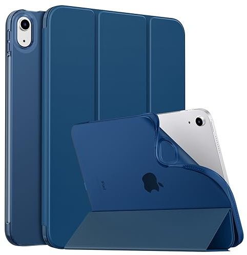 MoKo Slim Case for iPad (A16) 11th/10th Gen 2025/2022, Dark Sea Blue | Smart Protective Tri-fold Folio Standing Case, Soft TPU Translucent Back Cover, Auto Wake/Sleep, Support Touch ID