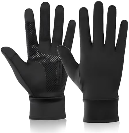 INGJIA Guanti Ciclismo Invernali,Guanti Invernali,Touch Screen Antivento Guanti Sportivi,Guanti Sportivi,Antiscivolo,per Corsa,Sci,Guida,Ciclismo