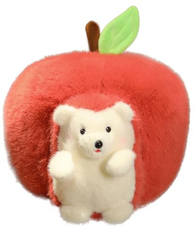 Obst Igel Plüschpuppe Kuschel Hedgehog Plüsch Igel Stofftier Spielzeug Cartoon Apfel Kissen Igel Tierpuppe Obst Plüschpuppe Kissen Stofftier Kissen Puppe Spielzeug für Kinder Erwachsene 30*38cm
