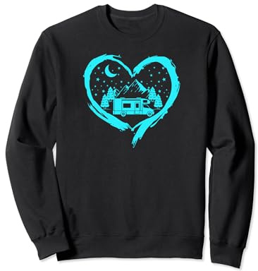 Femme et Homme Cœur Camping Camping-car Sweatshirt