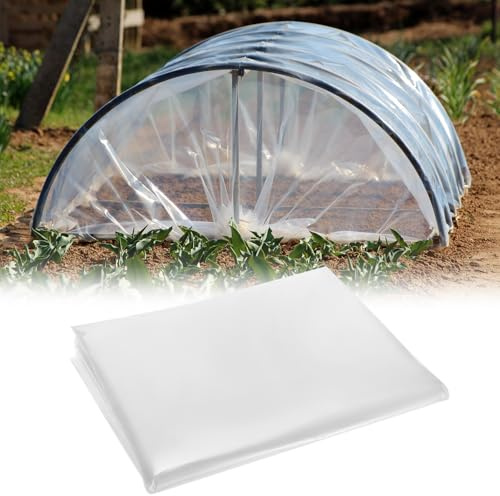QWORK® 2 x 10 m Gewächshausfolie, Transparente Kunststofffolie, wasserdichte Polyethylenfolie, für Gärten und Gebäuden