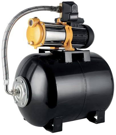 Rondy Pompe surpresseur - 60L - 920W - 5400L/H - Autoamorçante - Noir - Classique - Acier inoxydable, Plastique
