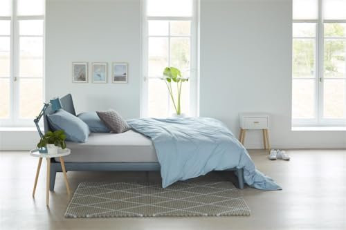 Beddinghouse - Spannbettlaken für Topper mit Split - 200x200/220 - Hellgrau