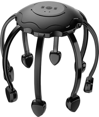 Masajeador de cabeza de pulpo, rascador automático de cabeza de pulpo de | 360 grados, herramienta de masaje de dedos, masajeadores de cabeza de 8 garras, estimulador eléctrico del cuero cabelludo par