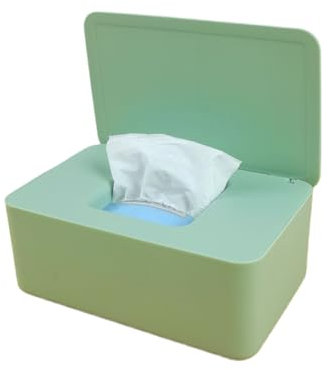 Boîte de rangement en tissu avec couvercle pour lingettes humides - Pour la maison et le bureau - Vert