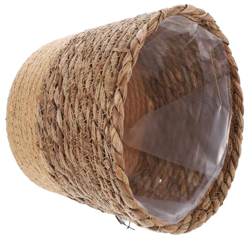MOBUTOFU Cesta De Almacenamiento Tejida De Césped Marino para Plantas Canasta Decorativa para Flores y Organización del Hogar Pequeña