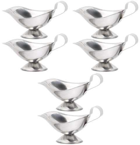 iplusmile 6piezas Jarras De Salsa Inoxidable Vertedor Para Aderezos y Jugos Resistente Altas y Ácidos Para Mesa De y Ocasiones Especiales