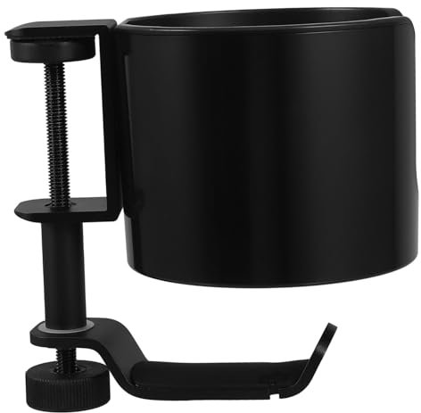 Zerodeko Soporte para Tazas de Mesa con Abrazadera y Gancho Giratorio para Auriculares, Instalación Fácil, Aleación de Aluminio y Plástico