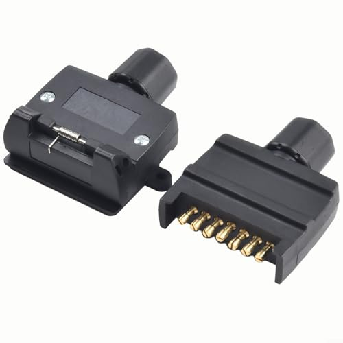 Jonikuper Kit de connecteur de câblage de remorque 7 broches 4 broches vers remorque 7 broches, prise mâle femelle pour camping-car, bateau, camion, remorquage, boîtier en plastique noir, 12 V CC