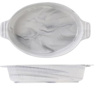 CFY652 Pirofila da Forno Piatto Fondo Grande in Ceramica for Pasta al Curry, Riso e 1200 ml/2000 ml, Piatto da Forno Doppio in Ceramica Lasagne(Grande)