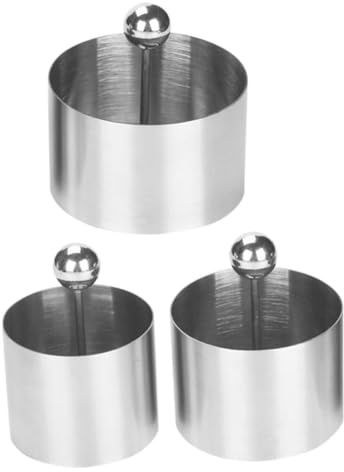 FONDOTIN 1 juego Molde Redondo Inoxidable para Platos Fríos de Utensilios de Cocina para Postres y Decoración de Platos para Mousse y Tartas Incluye Empujadores y Moldes